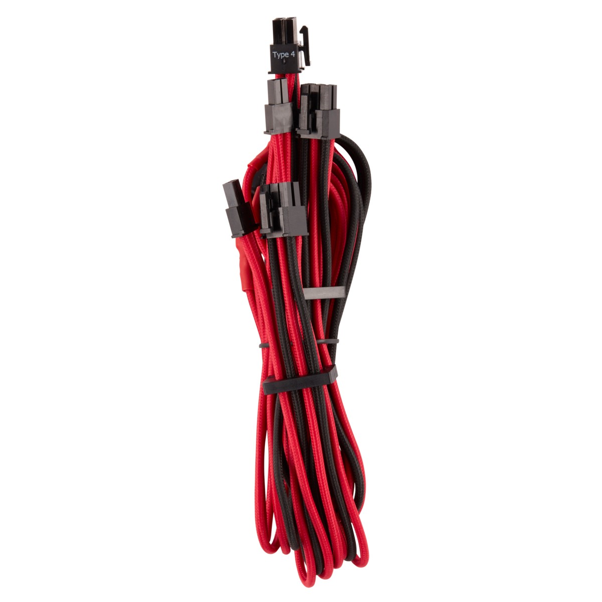 Corsair Premium Sleeved PCIe Dual-Kabel, (Gen 4) –  rosso/nero