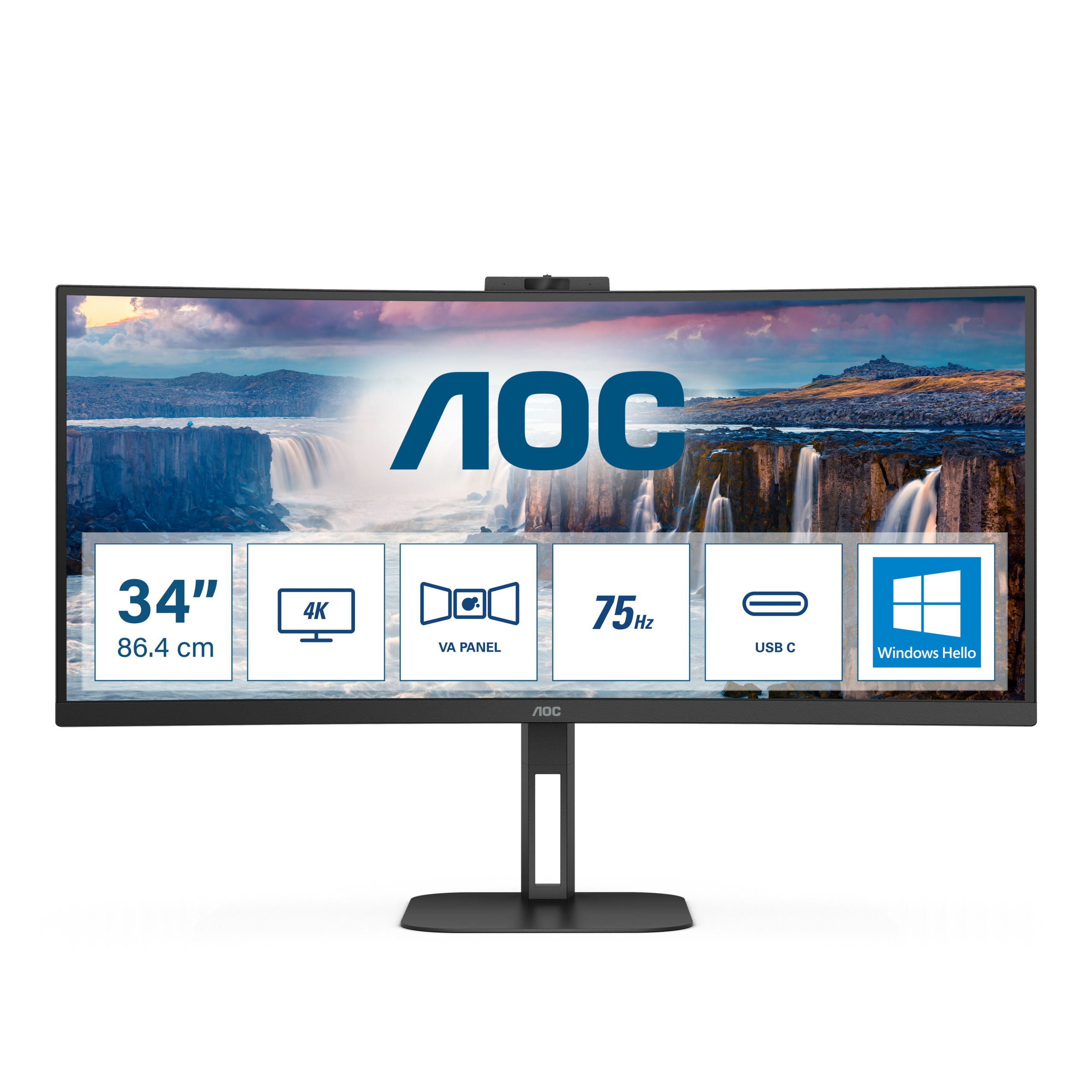 Monitor AOC CU34V5CW/Nero 34″ Curvo 100Hz FreeSync VA  DP HDMI