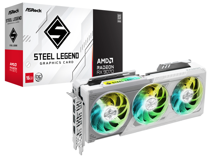 ASRock Radeon RX 9070 16GB Steel Legend OC