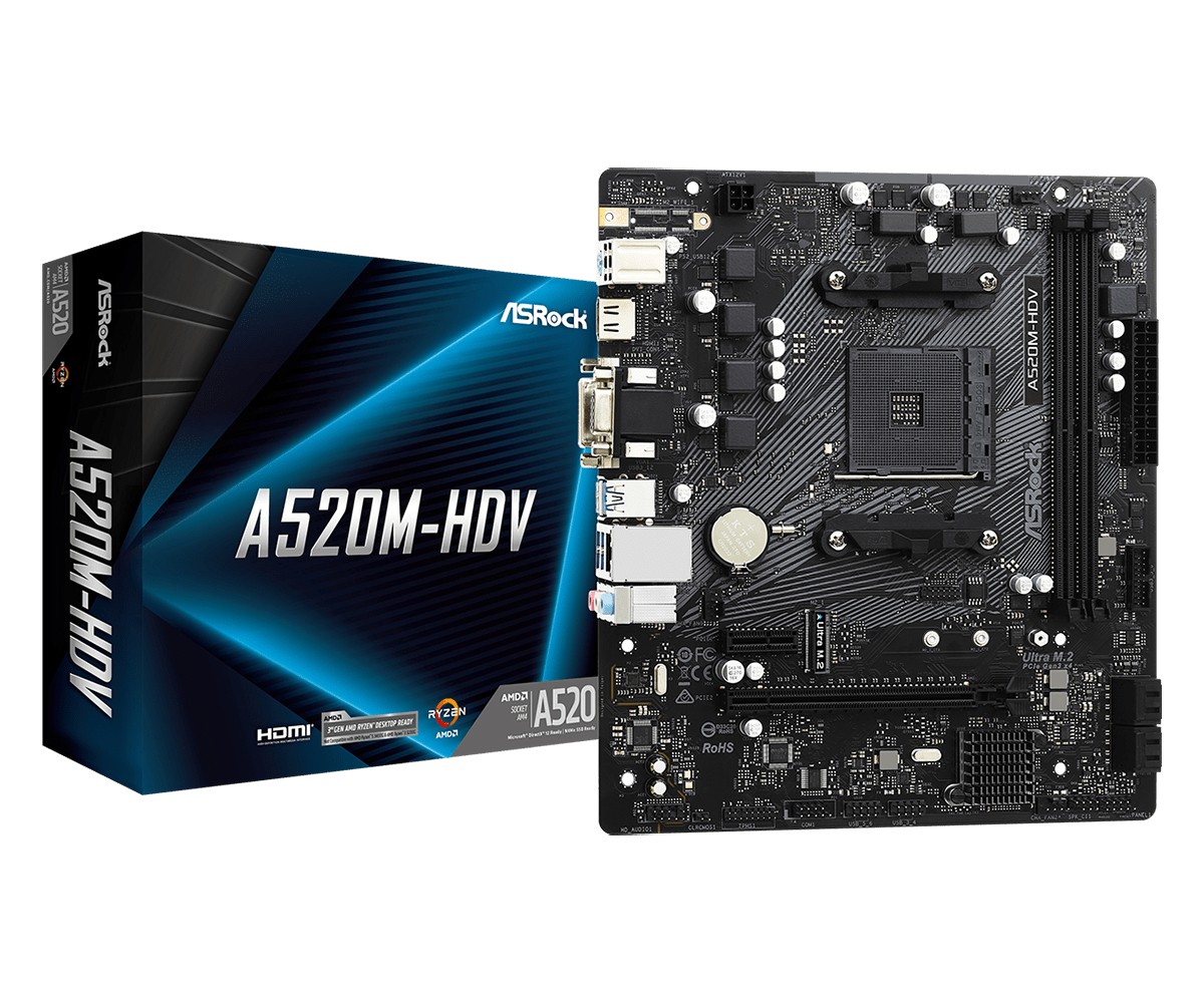 ASROCK Scheda Madre ASROCK A520M-HDV socket AM4 ASROCK Scheda Madre ASROCK A520M-HDV socket AM4