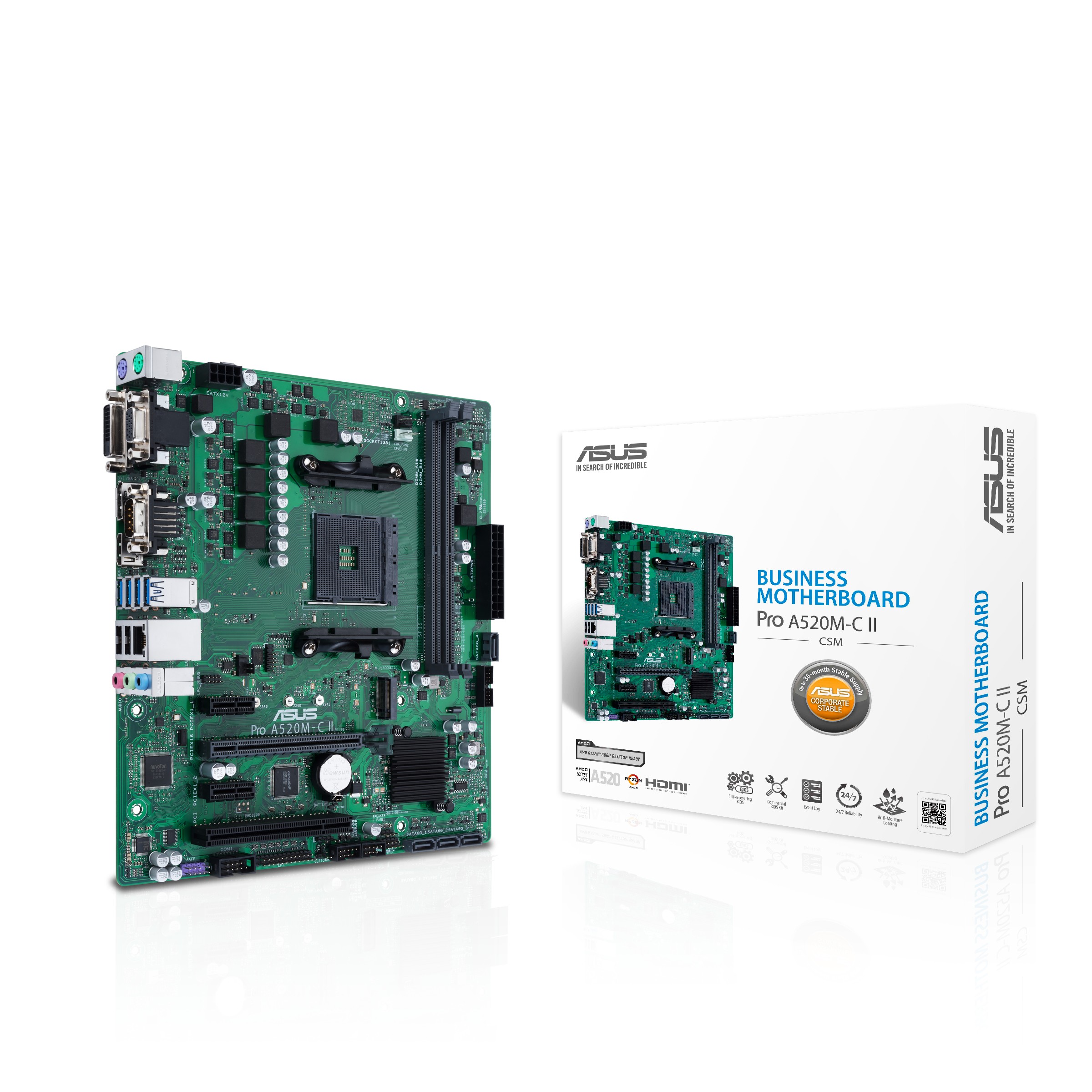 ASUS Scheda Madre ASUS PRO A520M-C II/CSM socket AM4 ASUS Scheda Madre ASUS PRO A520M-C II/CSM socket AM4