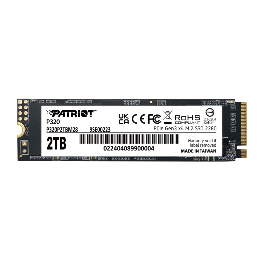 PATRIOT MEMORY SSD Patriot Memory P320 2 TB M.2 PCI Express 3.0 NVMe