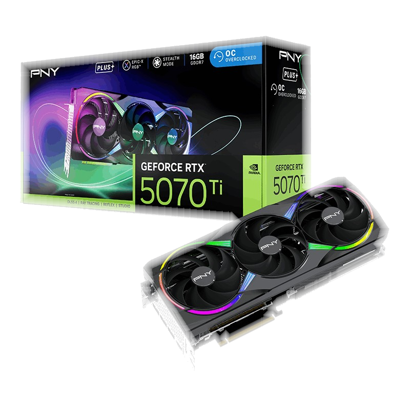 PNY Scheda video PNY GeForce RTX 5070TI 16GB ARGB Gaming Overclocked Triple Fan