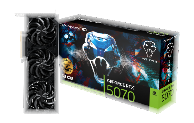 GAINWARD Scheda Video Gainward Nvidia GeForce RTX 5070 Python III OC 12GB GDDR7 Nero