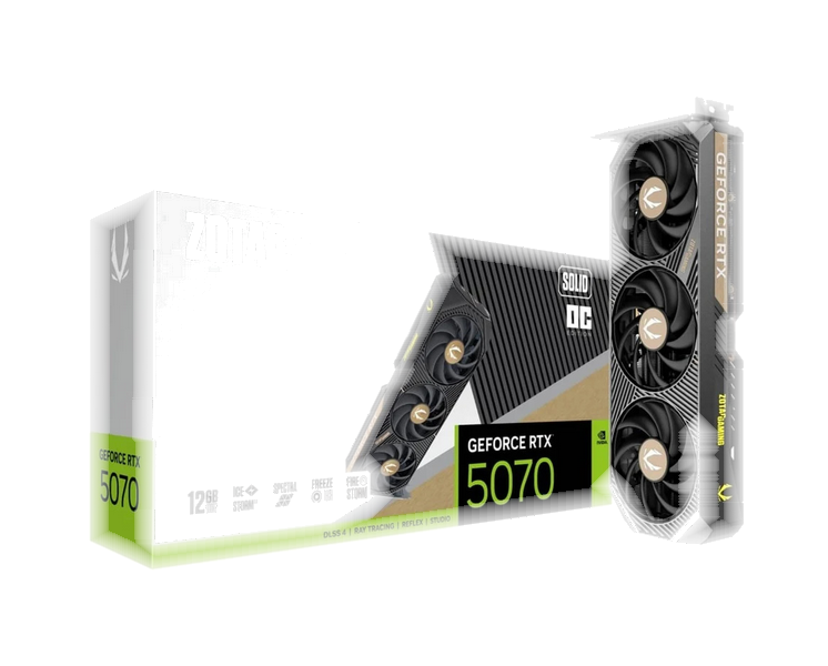 ZOTAC Scheda Video ZOTAC GAMING Nvidia GeForce RTX 5070 Solid OC 12GB GDDR7 Nero
