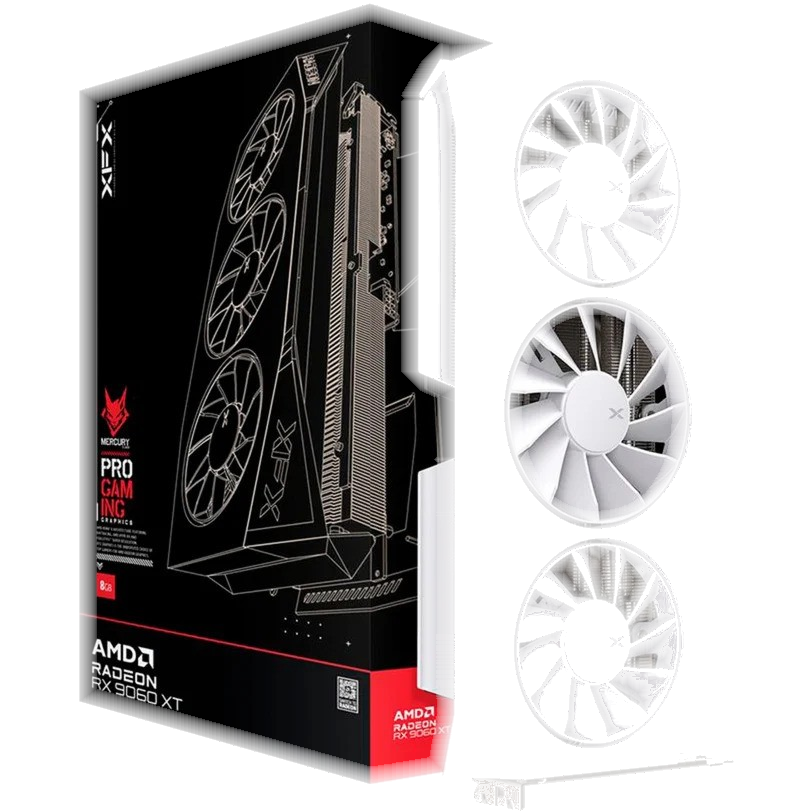 XFX Scheda Video XFX AMD Radeon RX 9060 XT Mercury OC 16GB Bianco