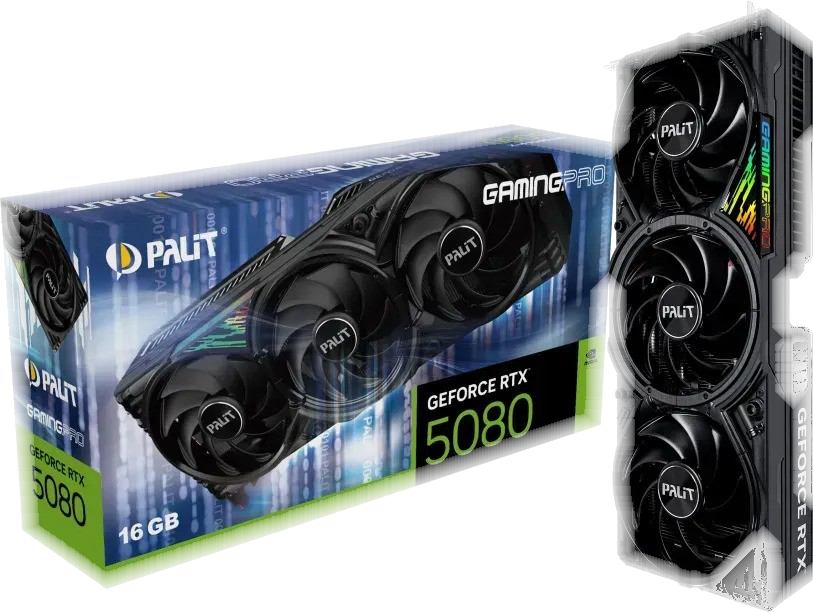 PALIT Scheda Video Palit NvidiaGeForce RTX 5080 GamingPro 16GB GDDR7 Nero