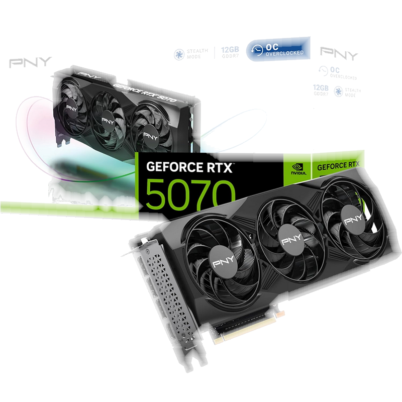 PNY Scheda video PNY GeForce RTX 5070 OC 12GB Gaming Overclocked Triple Fan