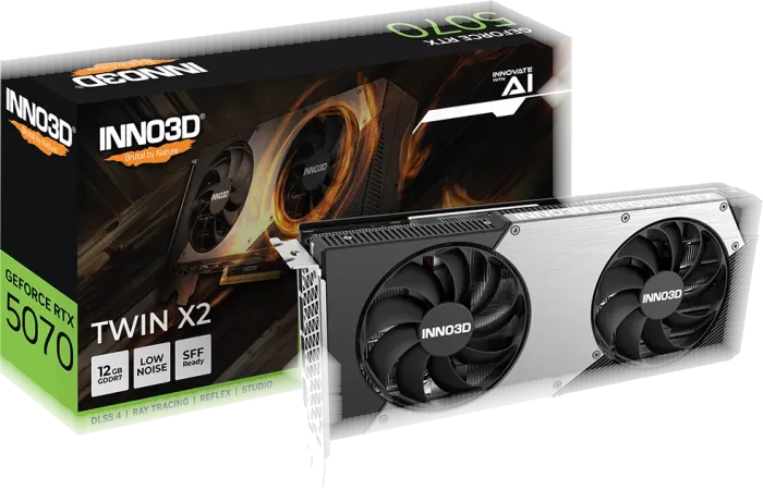 INNO3D Scheda Video Inno3D Nvidia GeForce RTX 5070 Twin X2 12GB GDDR7 Nero