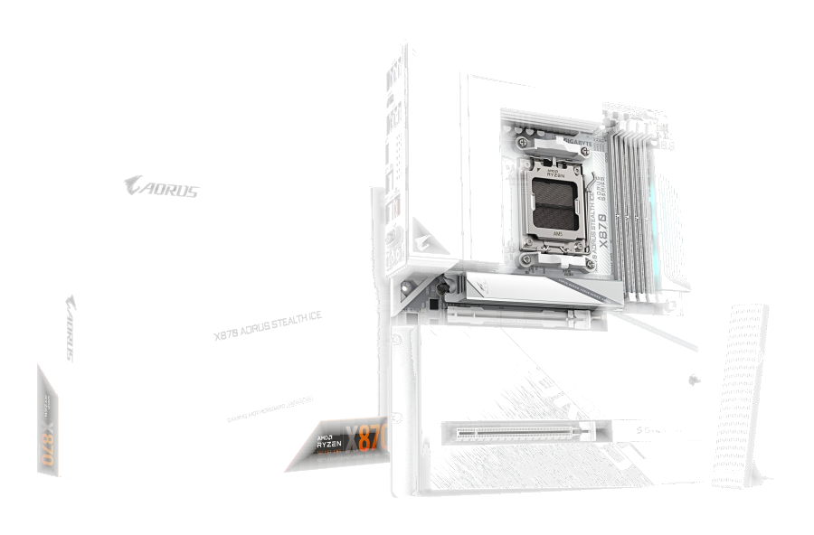 GIGABYTE Scheda Madre Gigabyte GA-X870 A STEALTH ICE BTF AM5 DDR5 ATX Bianco