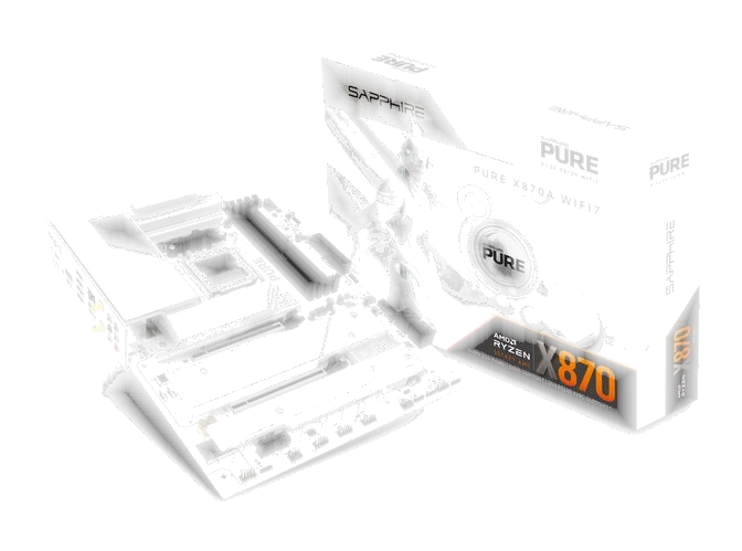 SAPPHIRE Scheda Madre Sapphire Pure X870A WiFi7 Socket AM5 ATX DDR5 Bianco